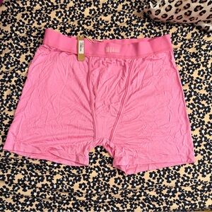 SKIMS SIZE LARGE 2022 Bubblegum pink sleep boxers boxer shorts NWT